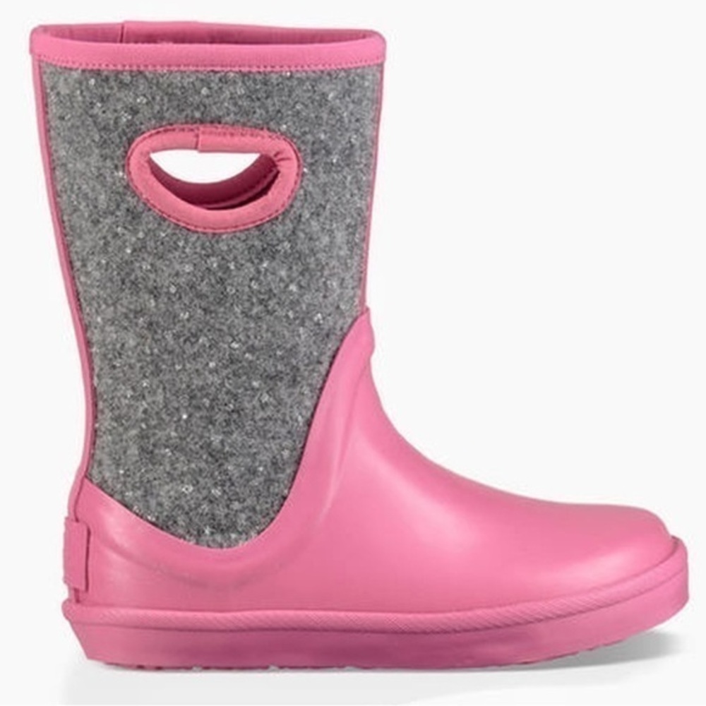 Youth UGG Kex Sparkle Pink Azalea Rain boots size 2 youth Like New